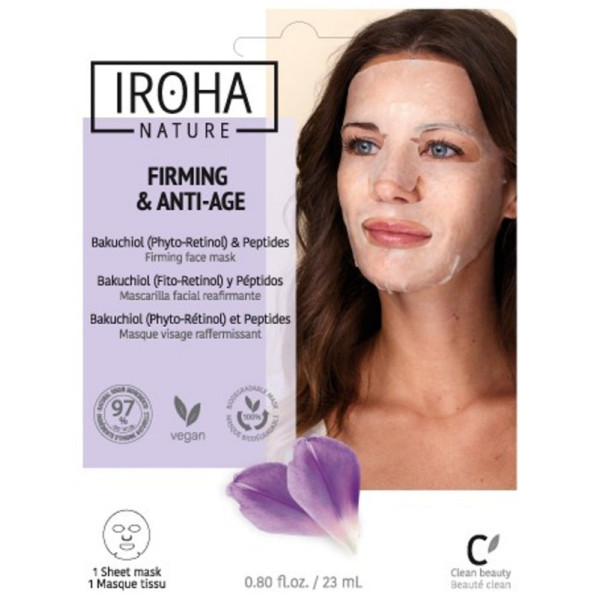 Veido naamio Iroha Tissue Face Mask With Bakuchiol & Peptides, bakuchiolin ja peptidien kanssa, 23 ml