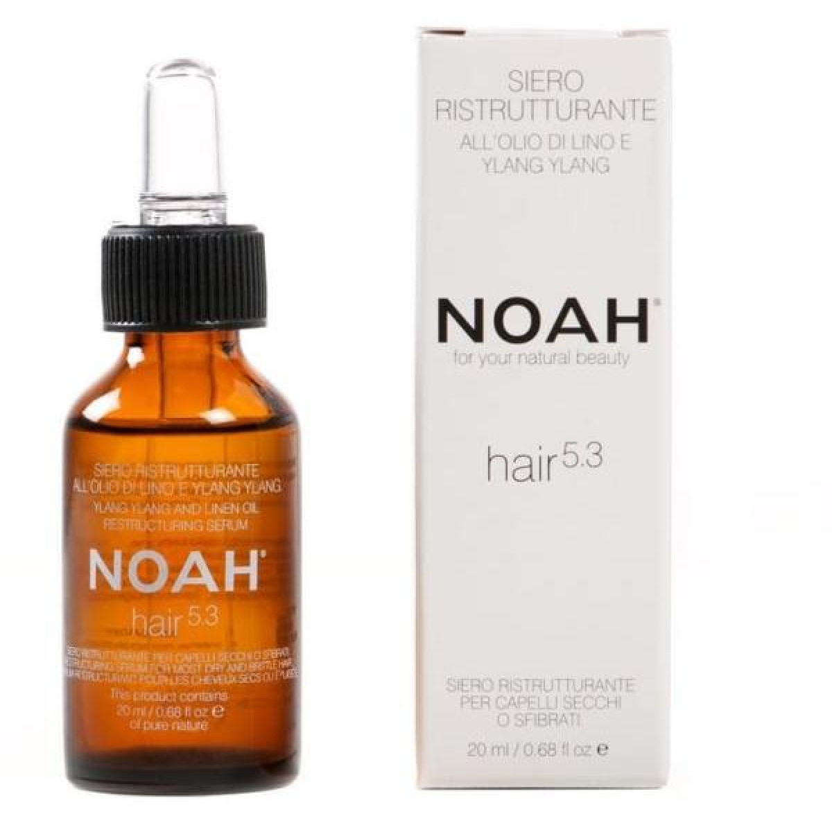 Noah 5.3. Ylang Ylang Restructuring Serum Serumas kuiville ja vaurioituneille hiuksille, suojaava latvojen haaroittumiselta, 20 ml