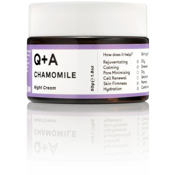 Q+A Chamomile Night Cream Rauhoittava yö kasvovoide, 50g Q+A Chamomile Night Cream Rauhoittava yö kasvovoide, 50g