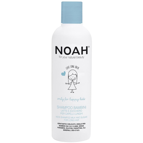 Noah Kids Shampoo Milk And Sugar For Long Hair Vaikiškas shampoo maidolla ja sokerilla pitkille hiuksille, 250 ml