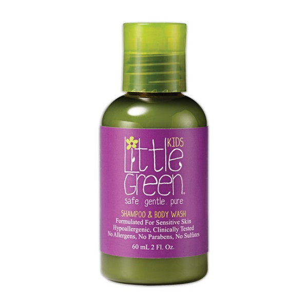 Little Green Kids Shampoo & Body Wash hiusshampoo ja vartalon pesuaine lapsille, 60 ml