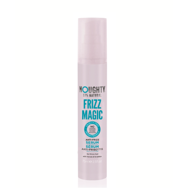 Noughty Frizz Magic siloittava lämmöltä suojaava seerumi marulaöljyllä ja japaninretikan uutteilla, 75 ml