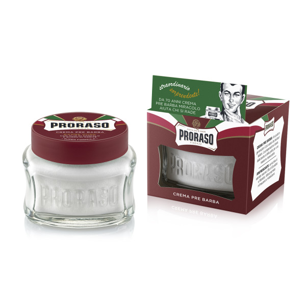 Proraso Red Line Pre-Shave Cream Ravitseva voide ennen parranajoa, 100 ml