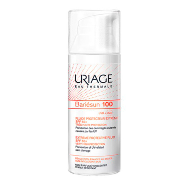 Uriage Bariesun 100 Extreme Protection Fluid SPF 50+ suojaava fluidi auringon sietämättömälle kasvojen iholle, 50 ml