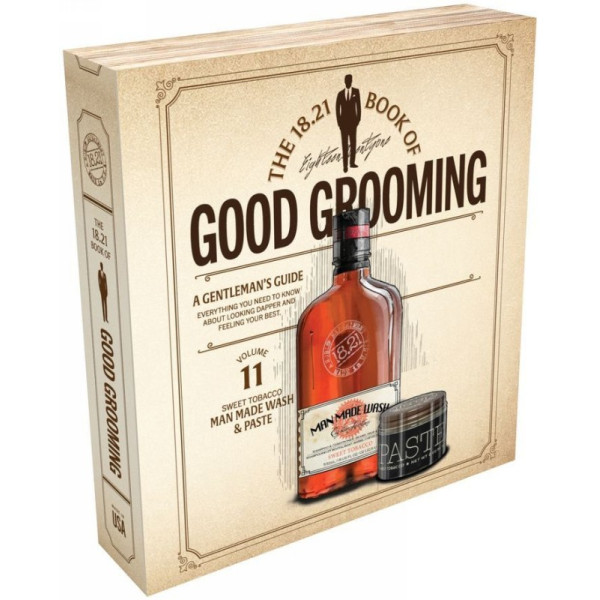 18.21 Man Made Book of Good Grooming Gift Set Volume 11 Sweet Tobacco hiusten ja vartalonhoitotuotteiden rinkinys miehille