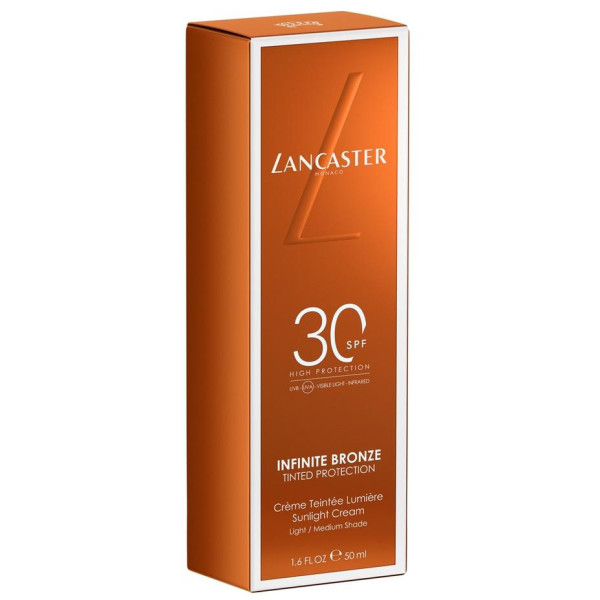 Lancaster Infinite Bronze Sunlight Cream SPF 30 sävyttävä aurinkosuojavoide kasvoille, sävy: Light, 50 ml