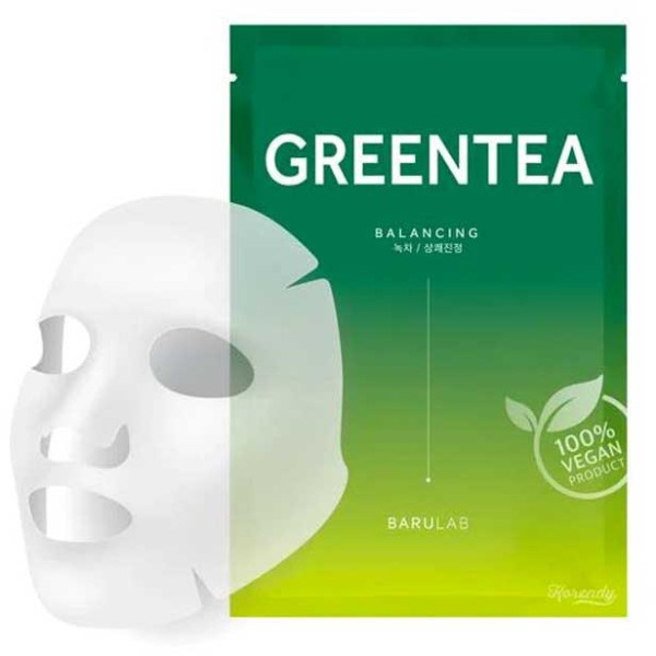Barulab Green Tea Balancing Face Mask tasapainottava kangasnaamio kasvoille, 23 g