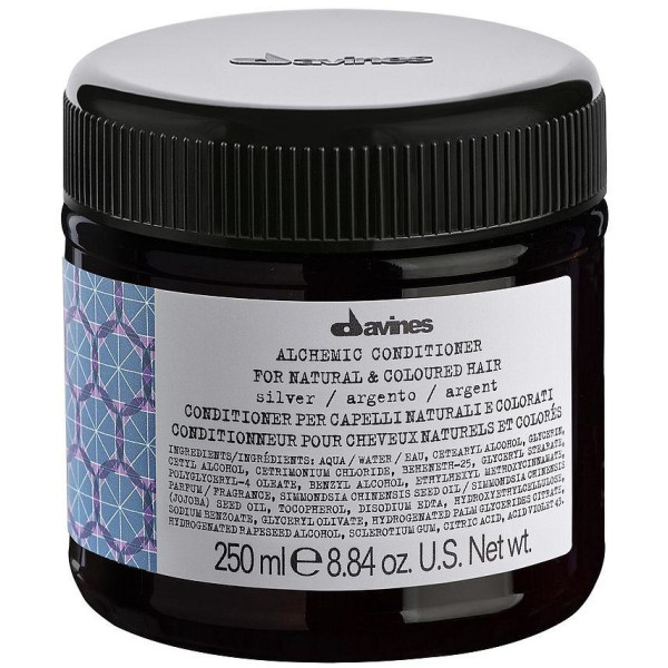 Davines ALCHEMIC Conditioner Silver hoitoaine platinablondeille / vaalennetuille hiuksille, 250 ml