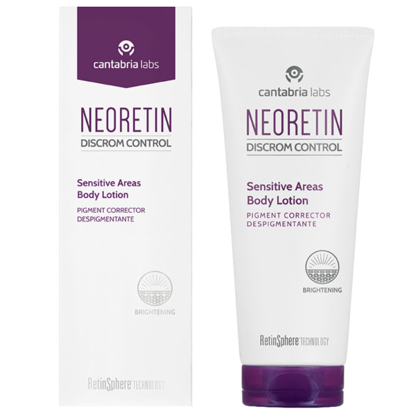 NEORETIN Discrom Control Sensitive Areas Body Lotion vaalentava vartalovoide herkille alueille, 100 ml
