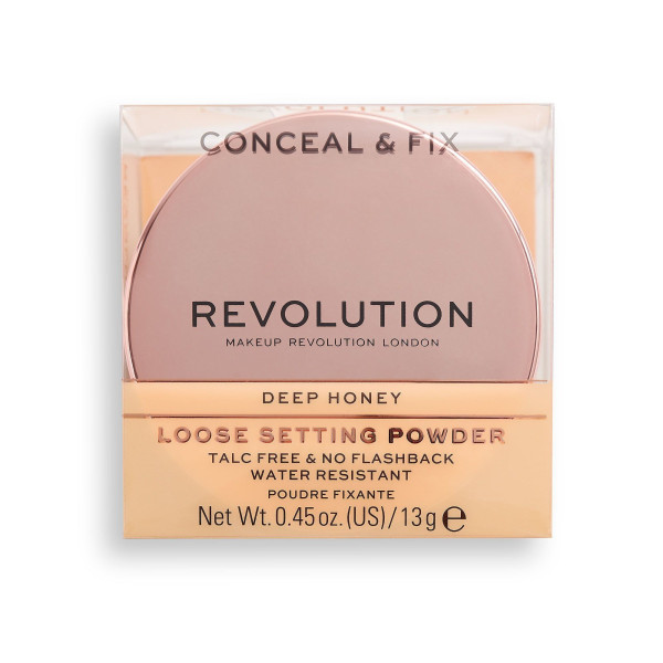 Makeup Revolution Conceal & Fix Vegan Loose Setting Powder Deep Honey, 13 g