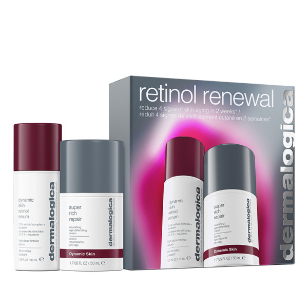 Retinol Renewal Set Dermalogica: Dynamic Skin Retinol Anti-Wrinkle Serum For Face, 30 ml + Dynamic Skin Age-Defying Cream For Face, 50 ml