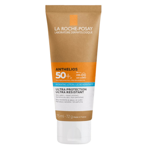 La Roche-Posay LRP Anthelios hajusteeton kosteusvoide SPF 50+ suojaava kosteusvoide herkälle/kuivalle vartalon iholle, 75 ml